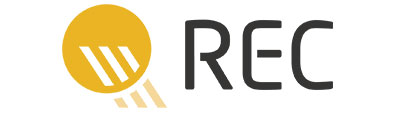 REC logo, representing REC's high-quality solar panels offered by Wolf River Electric for efficient and sustainable energy solutions.