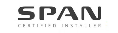 SPAN Certified Installer logo indicating certification for installing SPAN smart electrical panels.