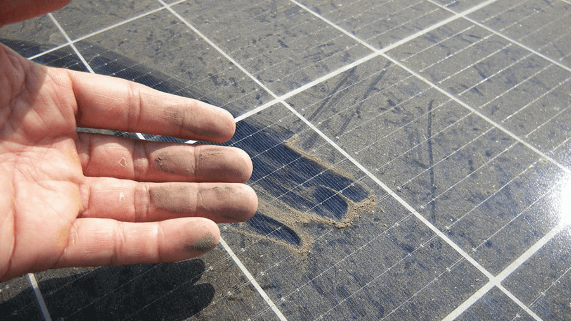 Dust and dirt on solar panel