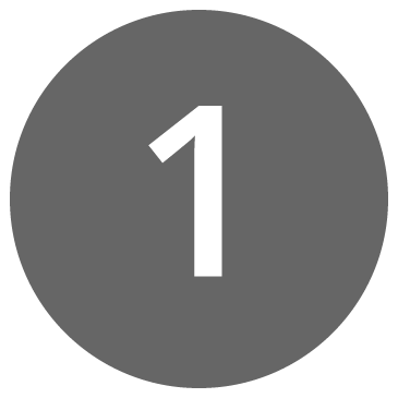 Icon displaying a large number 1 in the center of a grey circle.