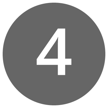 Icon displaying a large number 4 in the center of a grey circle.