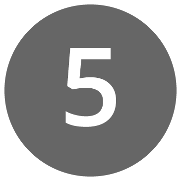 Icon displaying a large number 5 in the center of a grey circle.