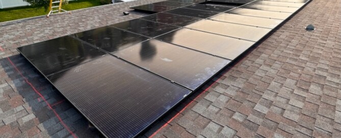 High-efficiency solar panel installation by Wolf River Electric on a residential rooftop, maximizing energy savings and sustainability.