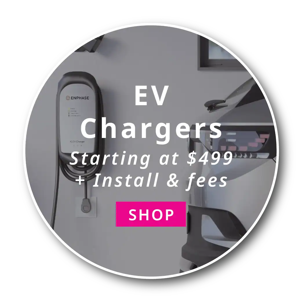 Enphase EV charger installation promotion by Wolf River Electric, starting at $499 plus installation and fees.