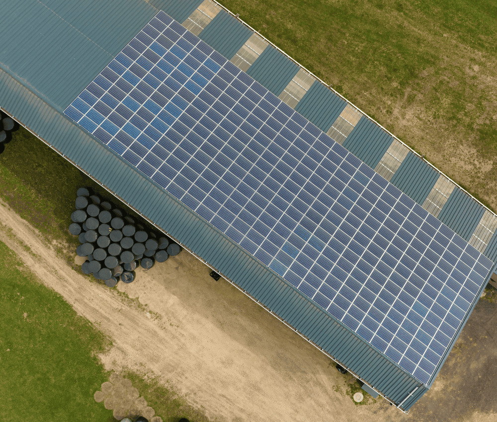 Commercial rooftop solar panel installation