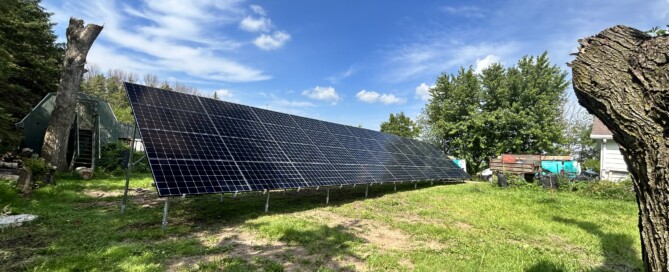 Ground mount solar install by Wolf River Electric in St. Louis Park.