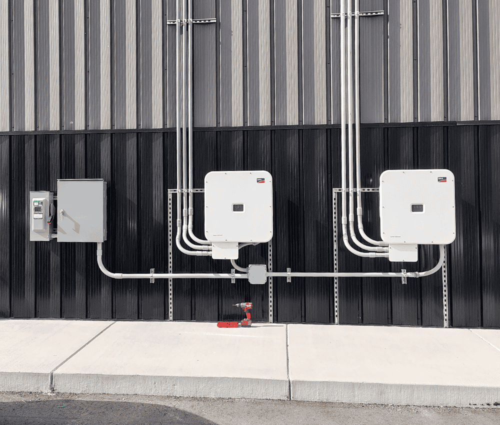 Commercial solar battery storage system installation