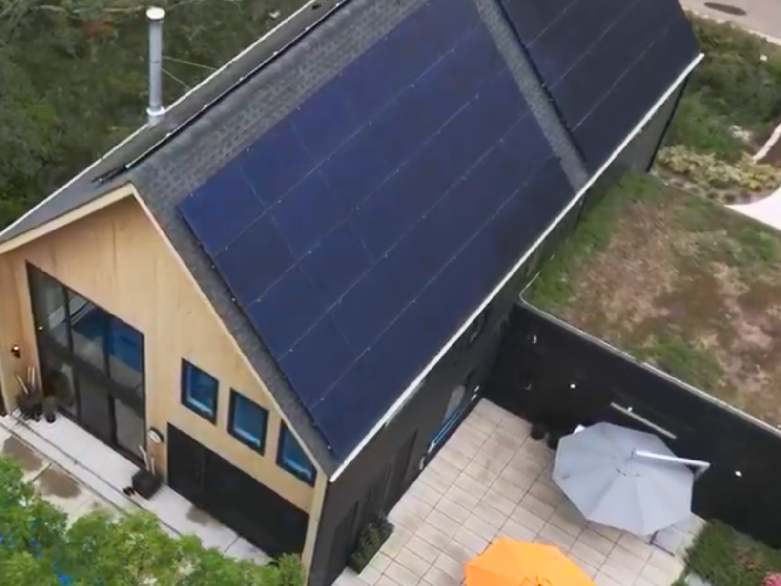 Brian up above shot of residential solar installation. Brian up above shot of residential solar installation.