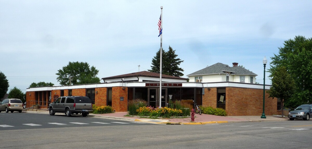 Front of the Library in Norwood Young America, Minnesota.