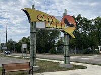 Sign for Cass Lake, Minnesota.