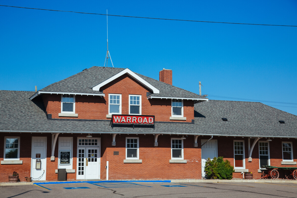 The City Hall Building in Warroad, Minnesota during the day. The City Hall Building in Warroad, Minnesota during the day.