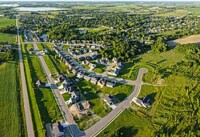 Aerial shot of Eagle Lake, Minnesota during the day.