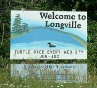 Welcome to Longville sign in Longville, MN.