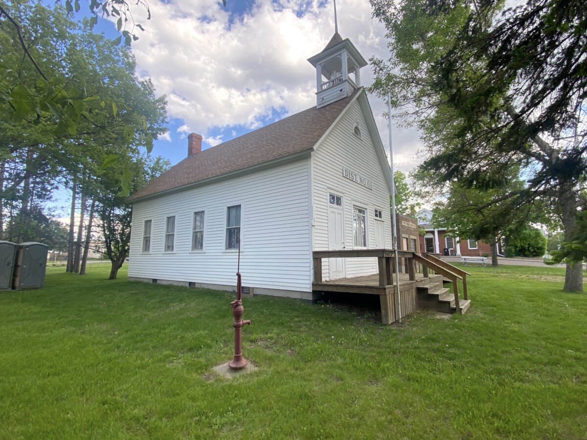 Corner shot of the Rural School Museum in Pine County, District No. 69 during the day. Corner shot of the Rural School Museum in Pine County, District No. 69 during the day.