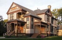 Corner shot of the Comstock House in Moorhead, Minnesota.