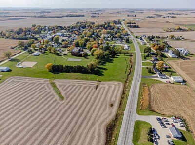Aerial shot of Canton, Minnesota during the day.