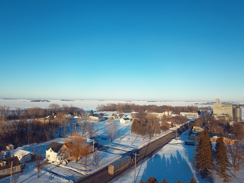 Aerial shot of Comstock, Minnesota.