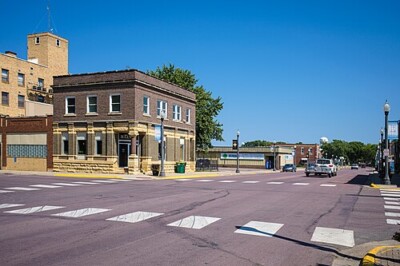 A street and business in Mountain Lake, Minnesota.