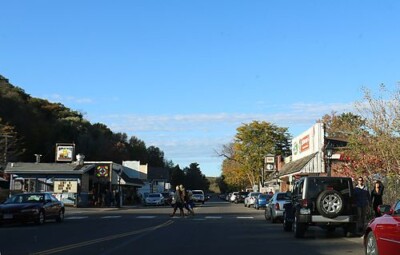 Downtown looking north in Taylors Falls, Minnesota.