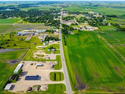 An aerial shot of Winnebago, Minnesota.