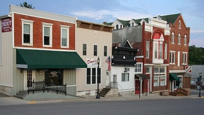 A downtown block in Preston, MN.