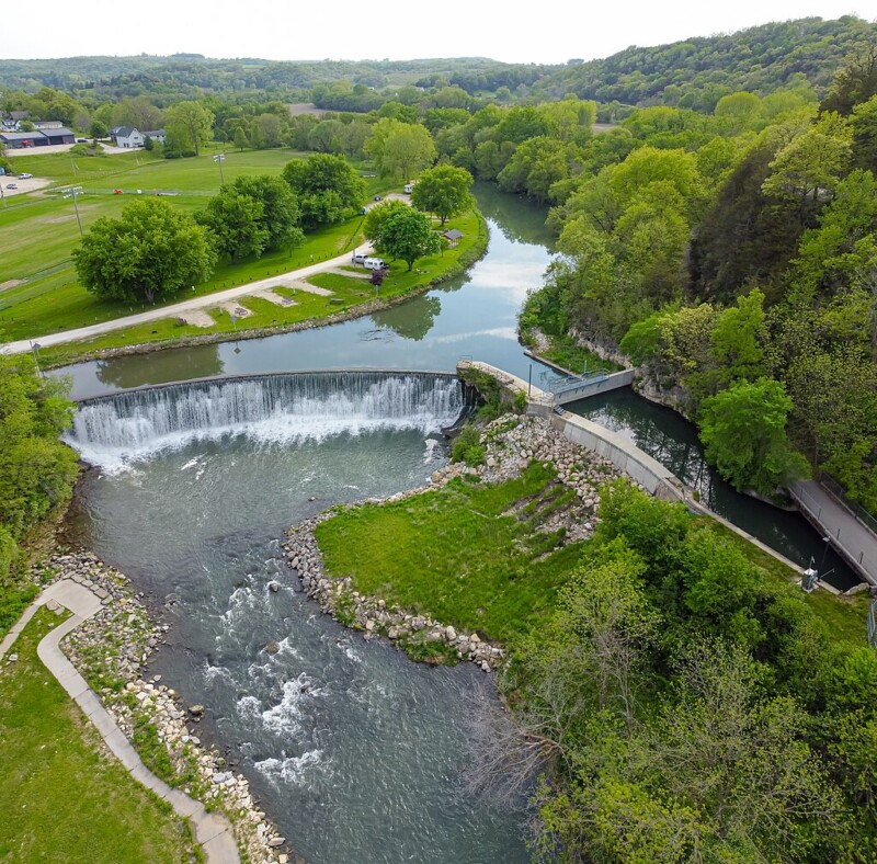 Dam and waterfall