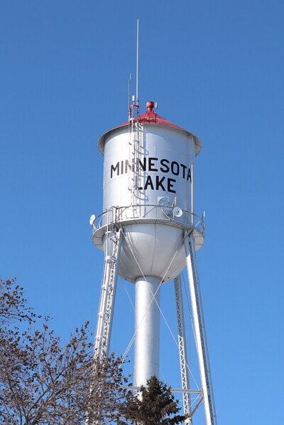 A Minnesota Lake water tower in Minnesota Lake, MN.