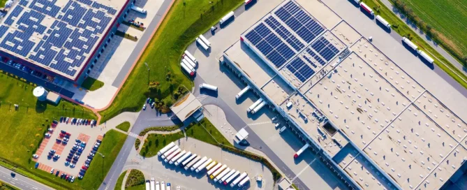 Commercial solar panels installed on a small business building in Wisconsin and Minnesota