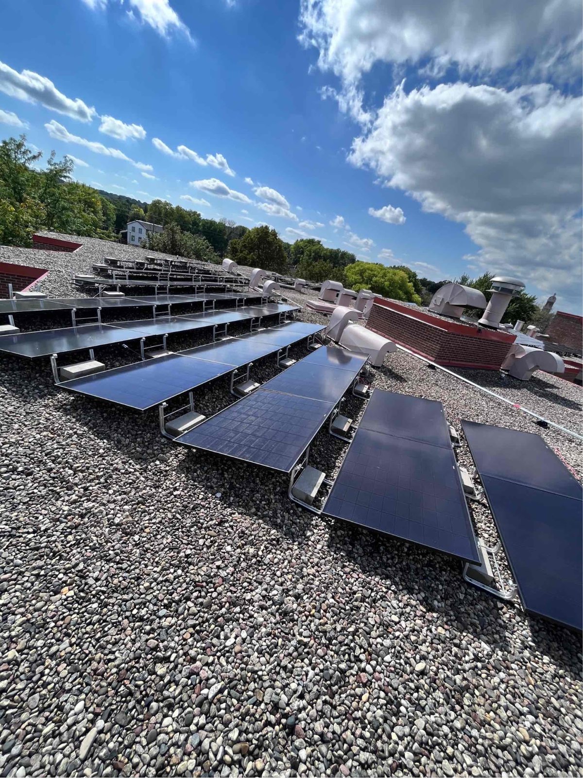 Ballasted solar array, installed by Wolf River Electric