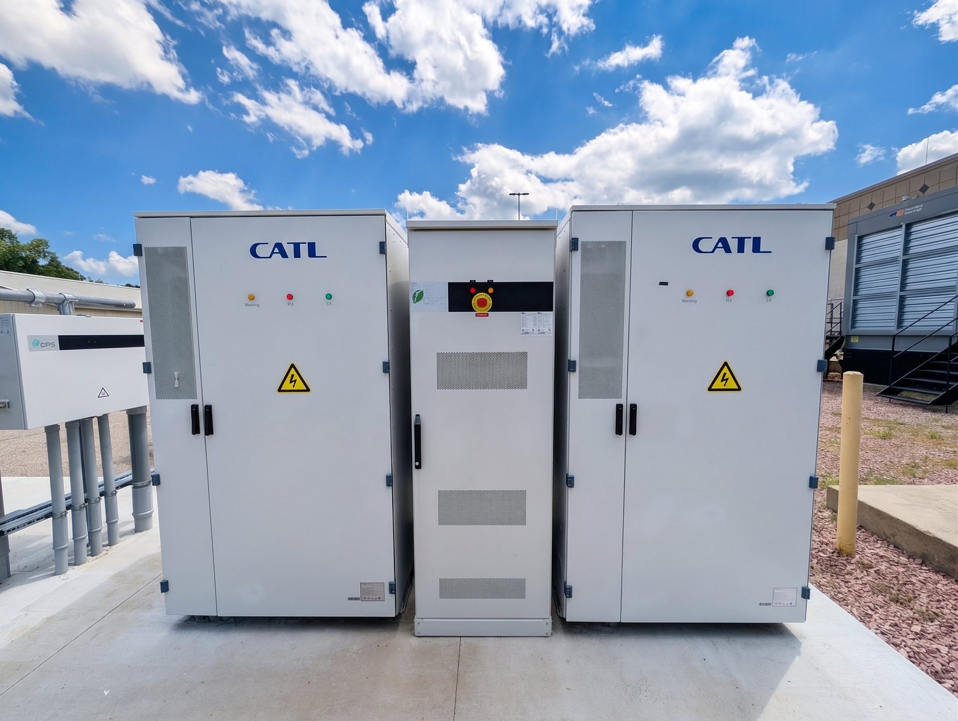 Commercial battery storage cabinets installed by Wolf River Electric