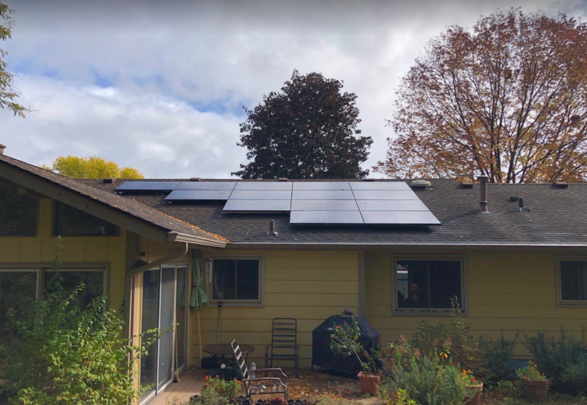 Home with solar panels fall, installed by Wolf River Electric
