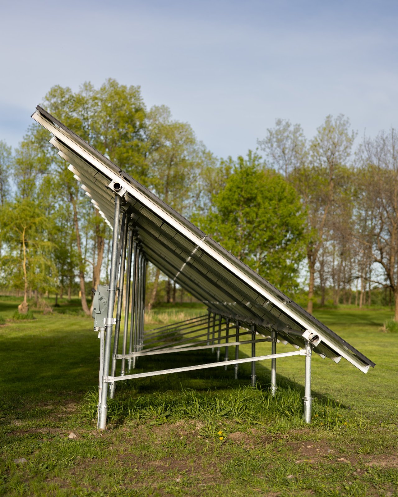 Racking angle solar, installed by Wolf River Electric